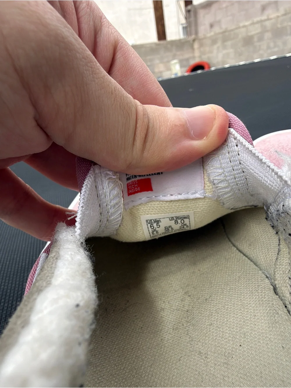 Women’s size 8 Vans Slip-On Suede Sneakers - Pink and Gray